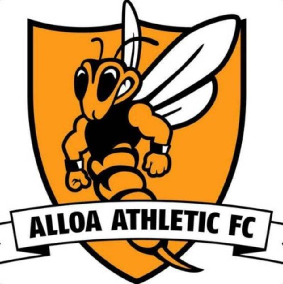 Alloa Athletic. Una abeja súper poderosa se ve en el logo de este cuadro de Escocia.