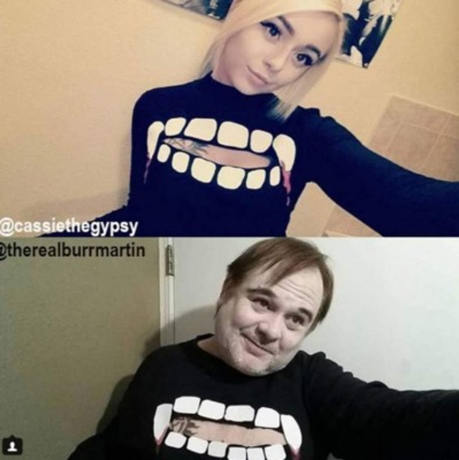 El hombre comenzó a disfrazarse, colocarse pelucas, maquillarse y a posar igual que su hija Cassie.<br/>