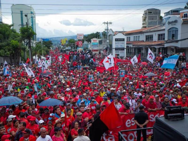 Imagen de archivo. Movilización de Libre en Tegucigalpa.