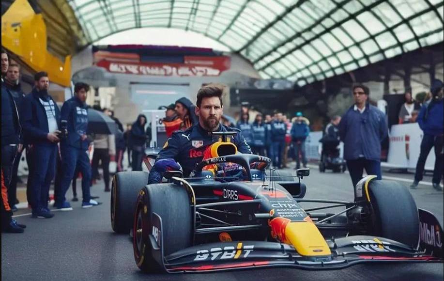 Lionel Messi como piloto de la Fórmula Uno, F1, por medio de la Artificial Intelligence, AI.