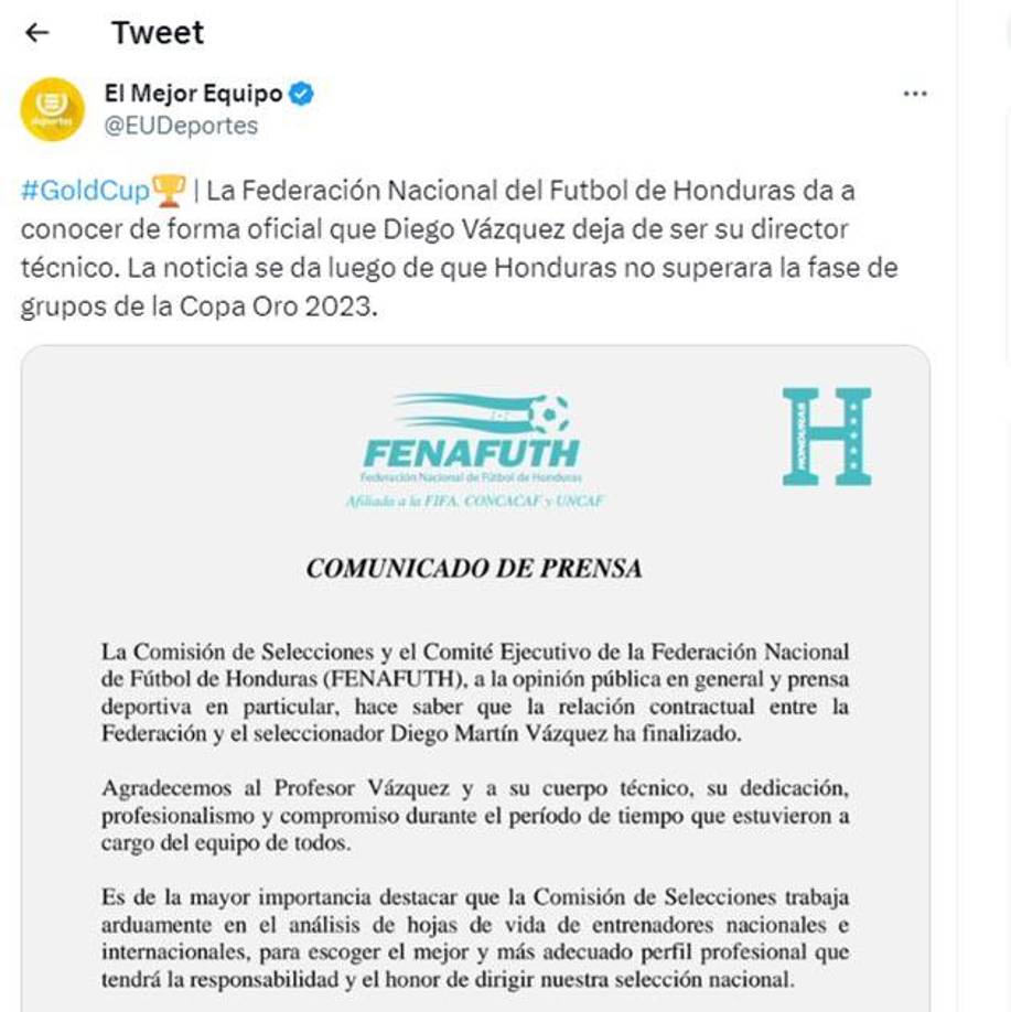 La prensa de Guatemala también informó el adiós de Diego de la selección de Honduras.