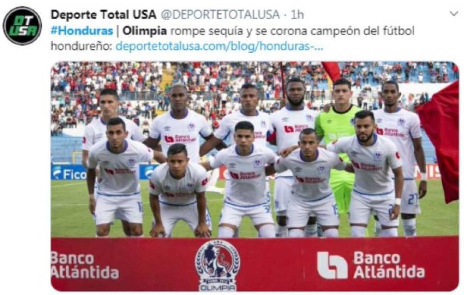 Deporte Total USA - 'Olimpia rompe sequía y se corona campeón del fútbol hondureño'.