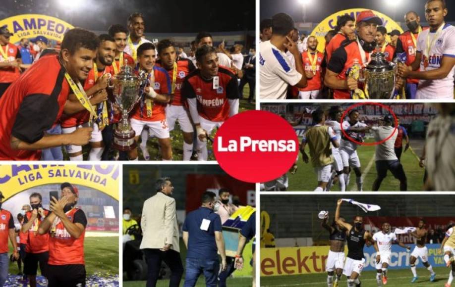 Las imágenes de la coronación del Olimpia, celebrando con la Copa 33 en la historia merengue, la frustración de Diego Vázquez y Motagua y la euforia de Pedro Troglio en el campo del estadio Nacional. Fotos Marvin Salgado