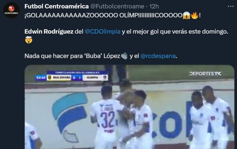 Fútbol Centroamérica se rindió tras el golazo olímpico marcado por Edwin Rodríguez.