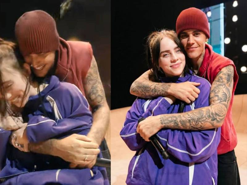 Billie Eilish y Justin Bieber en el Festival de Coachella este fin de semana.