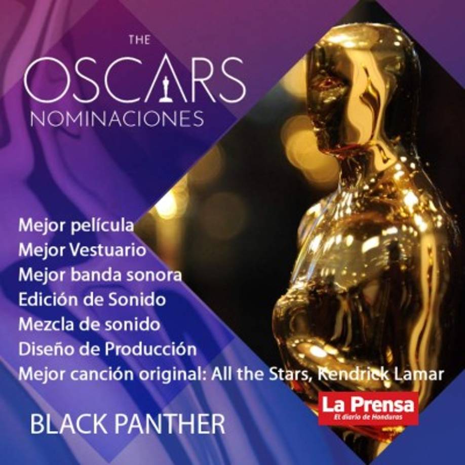 BLACK PANTHER<br/><br/>La película sigue rompiendo récords, el año pasado fue la más taquillera y hoy contiende contra producciones de renombre, algo inédito para una película de superhéroes.<br/><br/>La nominación de Pantera Negra viene después del intento de la Academia de incluir una categoría a 'mejor película popular', como una estrategia para incrementar la audiencia en la ceremonia de entrega este próximo 24 de febrero.<br/><br/>Aunque luego se retractaron explicando que esperarían más para incluir la mencionada categoría, la cinta de acción del Universo Marvel se escabulló para obtener una de las nominaciones más importantes de la noche: mejor película.<br/><br/>