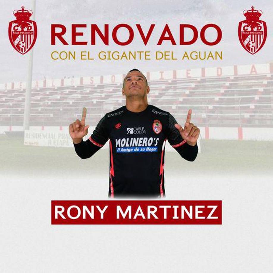 Rony Martínez: El experimentado goleador hondureño llegó a un acuerdo y renovó contrato con la Real Sociedad de Tocoa.