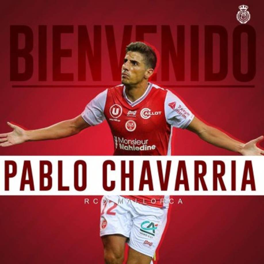 El delantero argentino Pablo Chavarría se suma al nuevo proyecto del Real Mallorca en la Liga Española. Llega procedente del Stade de Reims francés.