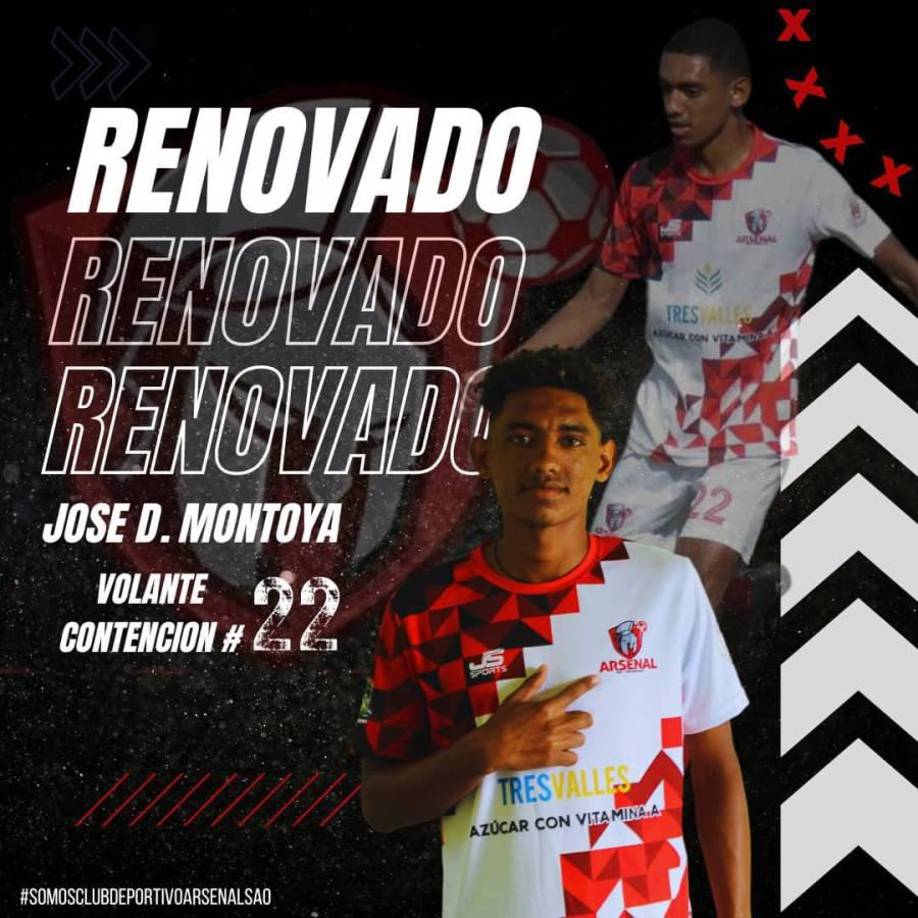  José Montoya es otro de los futbolistas que renovó el Arsenal de cara ala siguiente campaña.