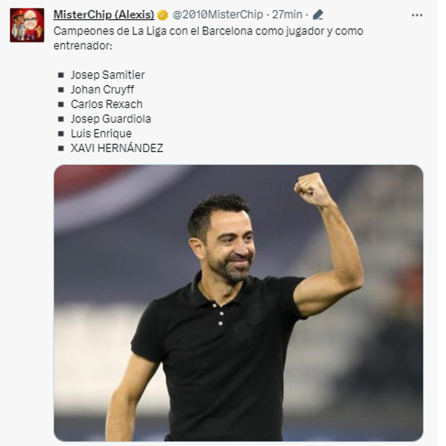 Los datos de Misterchip nunca faltan y el título del Barcelona de Xavi no fue la excepción.
