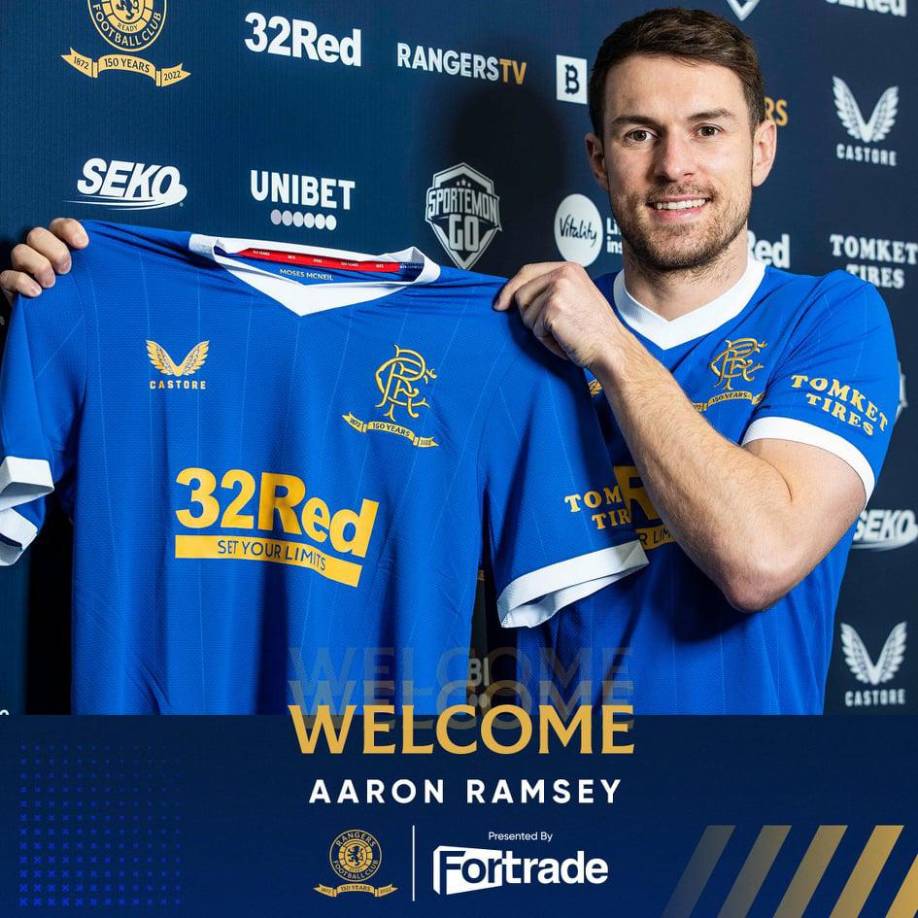 Aaron Ramsey es nuevo jugador del Rangers de Escocia. El futbolista galés deja a la Juve y llega cedido con opción de compra hasta final de temporada.