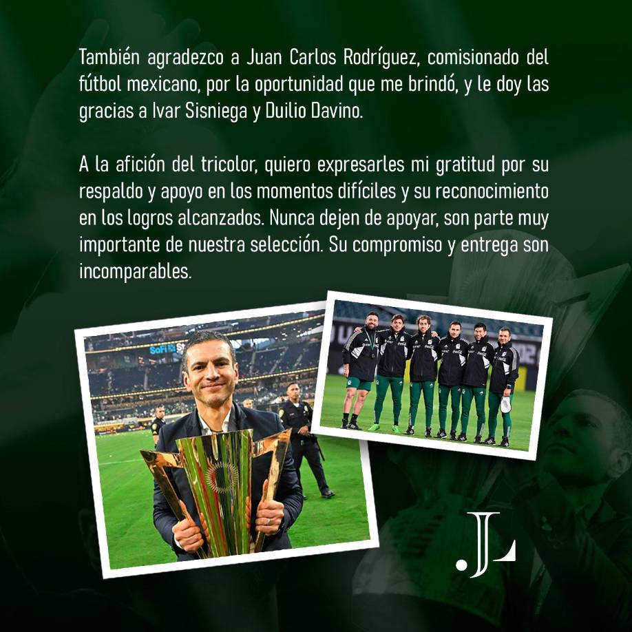 Jaime Lozano agradeció a la afición y les dejó un mensaje: “Nunca dejen de apoyar, son parte muy importante de nuestra selección”.