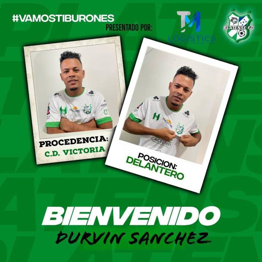 El Platense no para de reforzarse con el objetivo de volver a la Liga Nacional de Honduras. El Tiburón en esta ocasión anunció el fichaje del atacante Durvin Sánchez, llega procedente del Victoria.