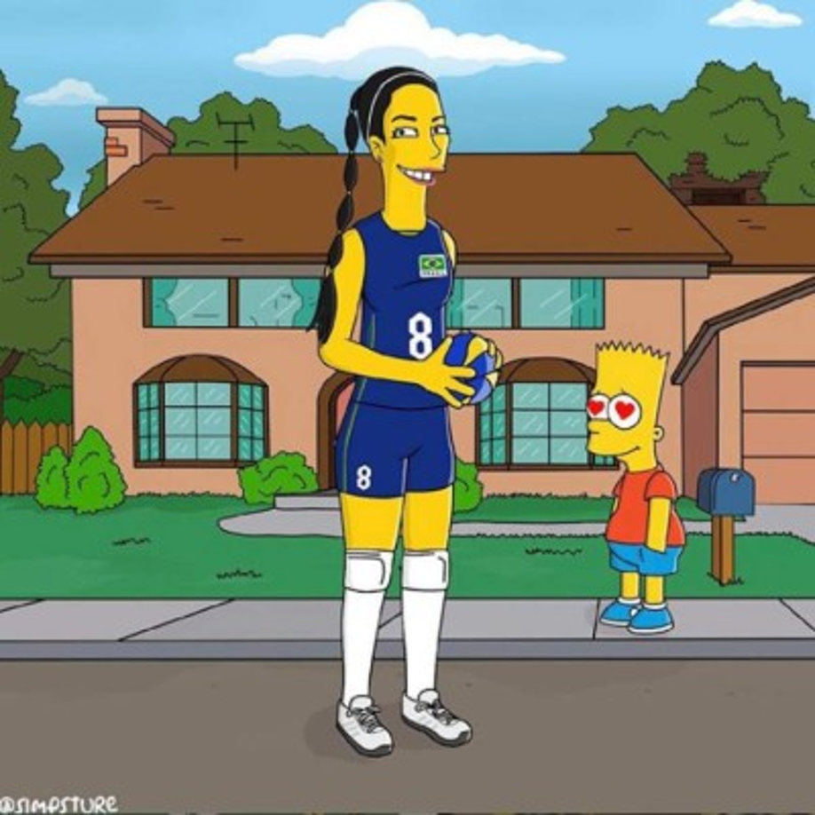 La joven es amante a la serie de lo Simpson.