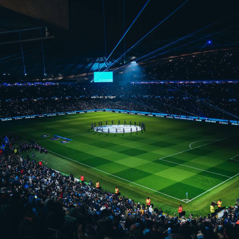 Así lució el Etihad Stadium para el partido entre Manchester City y RB Leipzig.