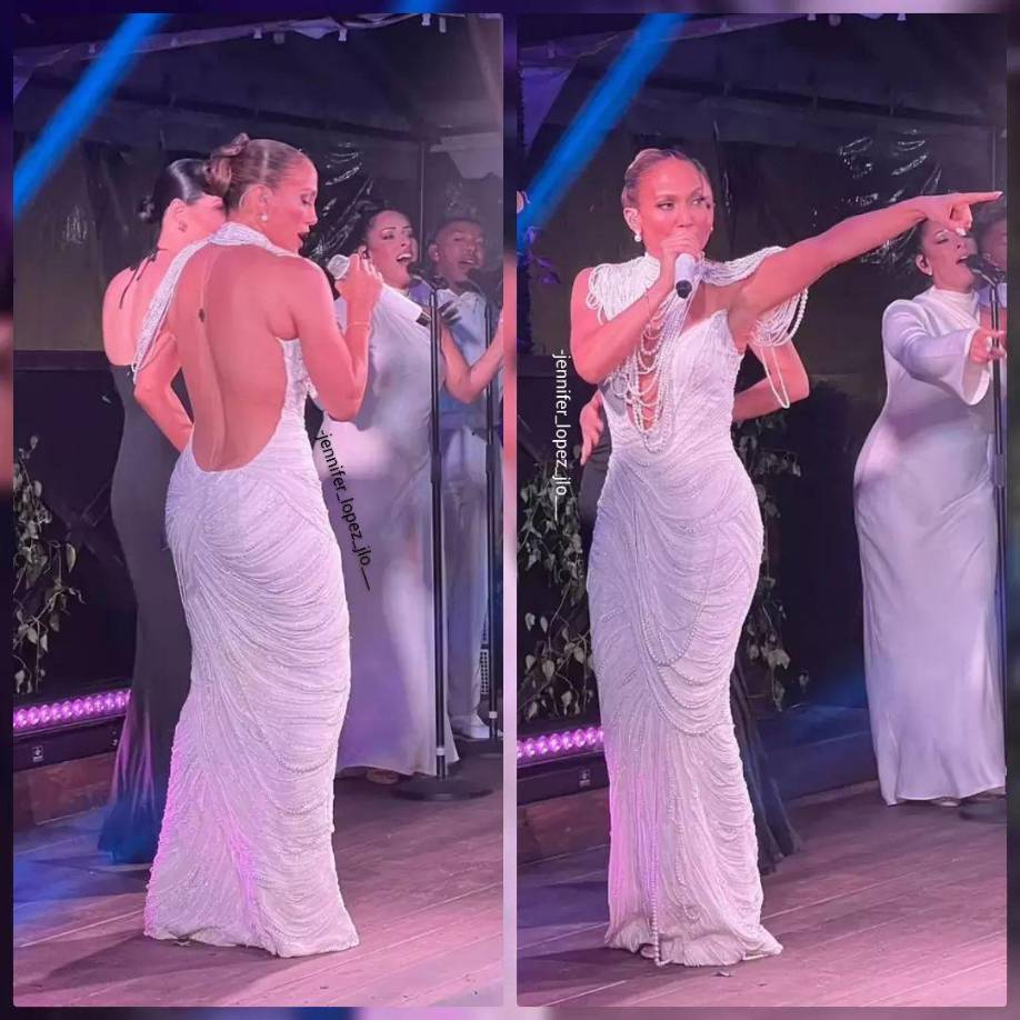 En un video que consiguió TMZ, se ve a JLo apoderada de la pista de baile, durante su enlace en Georgia, se le ve con micrófono en mano dirigirle la canción a Affleck, quien sólo la mira sentado.