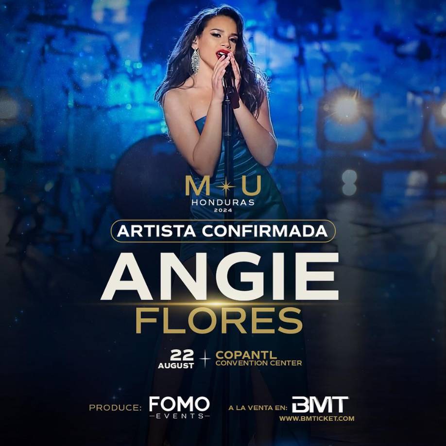Y una de las sorpresas más esperadas es la llegada de Angie Flores, la artista confirmada para esta gala de belleza femenina. Su encantadora voz y su escenificación son pilares de su carrera que la ubican como una digna representante catracha. 