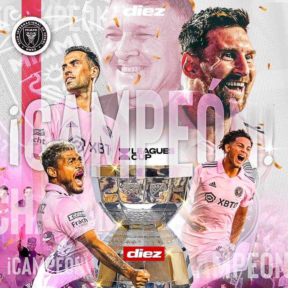 Portada de Diario Diez sobre el título del Inter Miami de Lionel Messi y del hondureño David Ruiz.