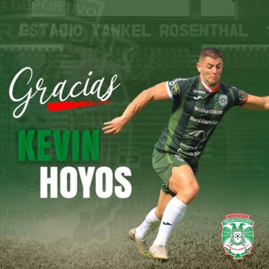 El Marathón hizo oficial en sus redes sociales la salida del delantero argentino Kevin Hoyos.