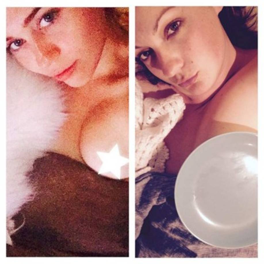 También imitando a Miley Cyrus.