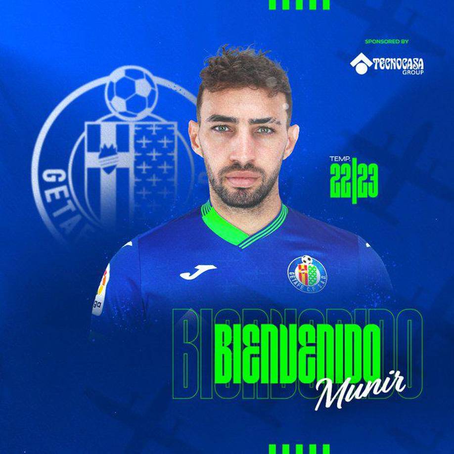 El delantero hispano-marroquí Munir El Haddadi se convirtió en nuevo jugador del Getafe, según hicieron oficial el cuadro madrileño y el Sevilla, donde militó en las últimas tres campañas y media.