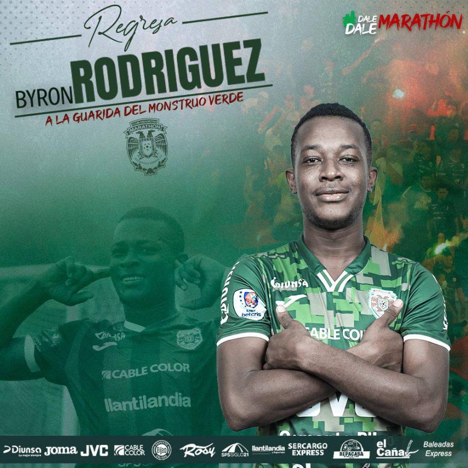 El Marathón anunció el regreso del joven delantero Byron Rodríguez. El atacante estuvo cedido a préstamo en el Platense y vuelve al cuadro verdolaga.