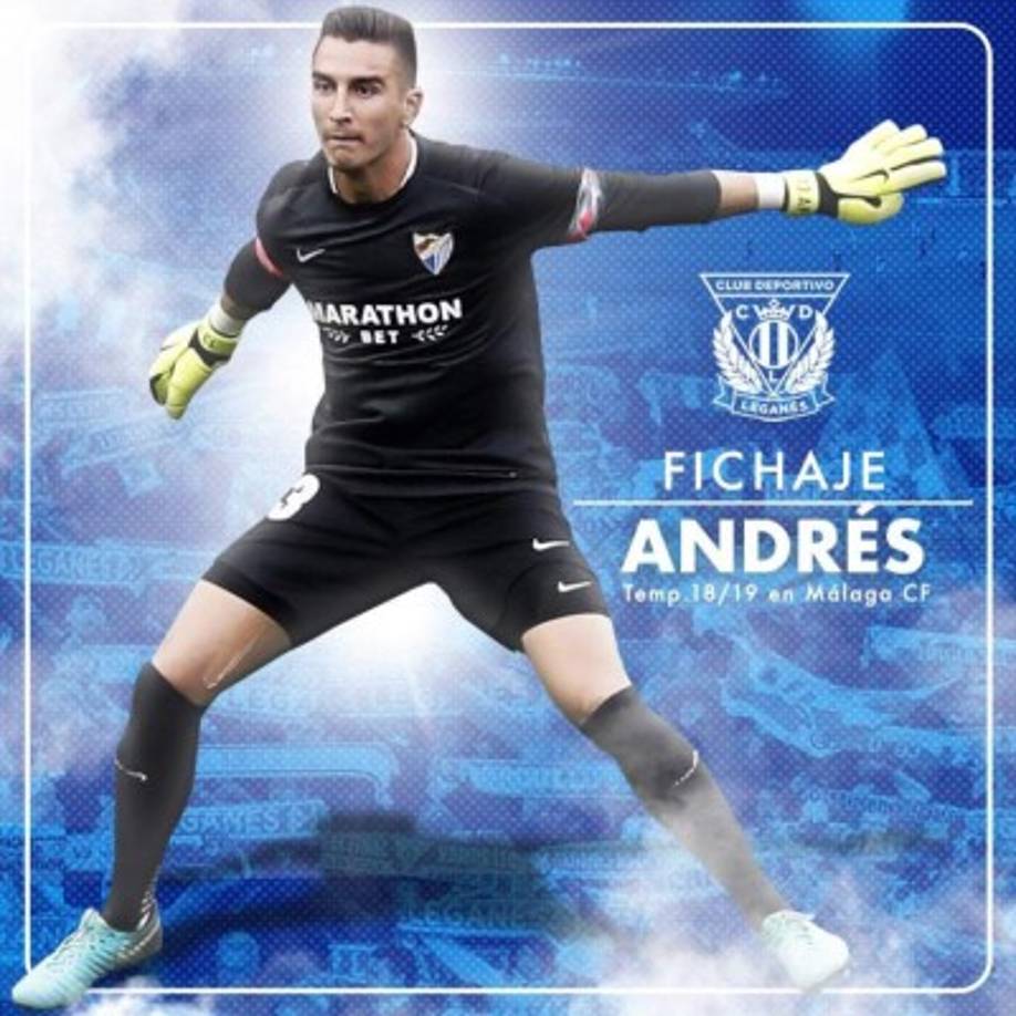 El Leganés ha fichado al guardameta Andrés Prieto como agente libre. Firma hasta final de temporada y llega procedente del Málaga.