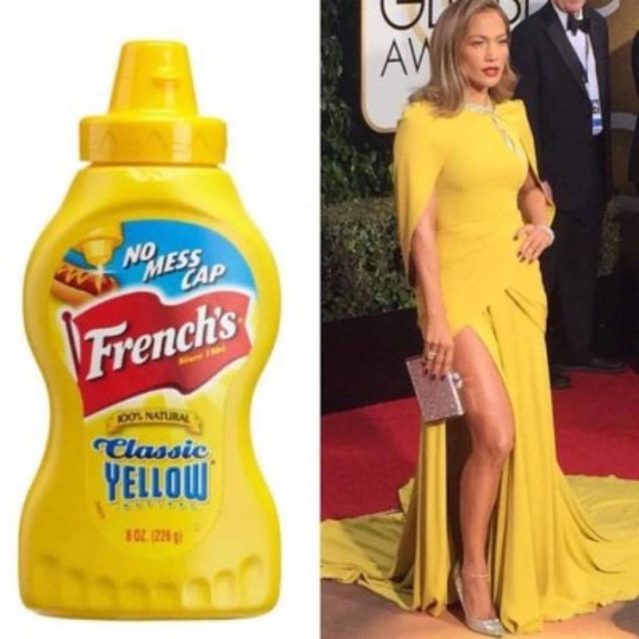El vestido de Giambattistavalli fue criticado por su color a mostaza francesa.