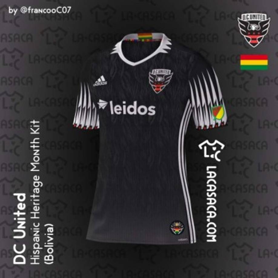 La camiseta del DC United, donde brilló el hondureño Andy Nájar, en representación de Bolivia por Marco Etcheverry, mediocampista que tuvo una excelente actuación en los años 90.