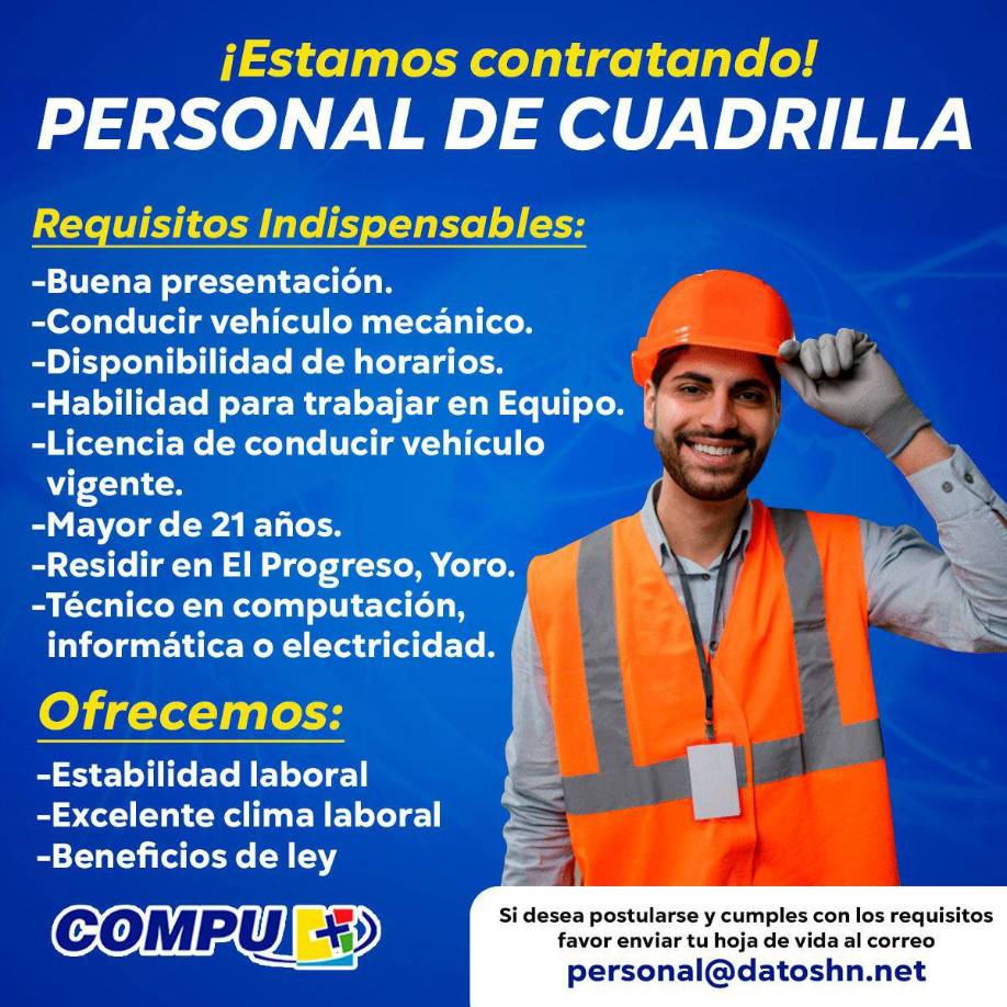 Vacantes disponibles en Compu + 