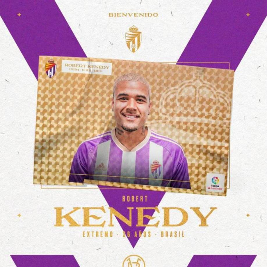 Real Valladolid confirmó la incorporación del brasileño Robert Kenedy. El mediocampista de 26 años vuelve al fútbol de España procedente del Chelsea.