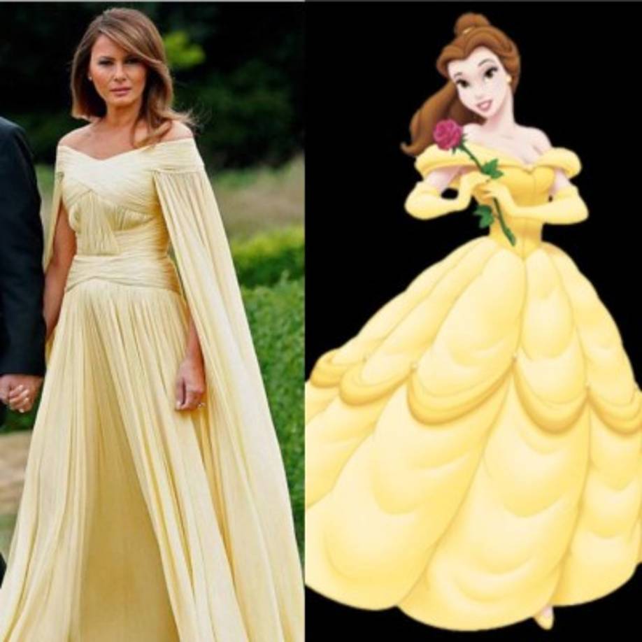 Algunos tuiteros expresaron que el mensaje de Melania en este vestido es: 'Estoy con la Bestia'.