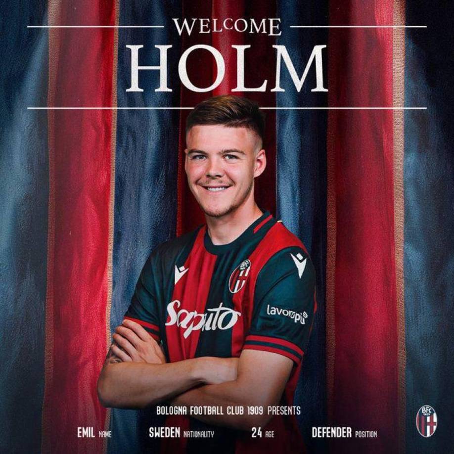 OFICIAL / El sueco Emil Holm ha firmado con el Bologna hasta 2028 (con opción a una más), procedente de la Atalanta, aunque estaba cedido en el Spezia.