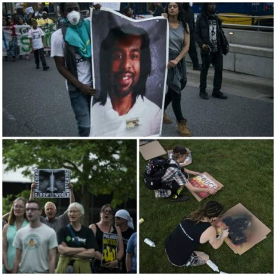El fallo que declara totalmente inocente al agente Yánez escandalizó a una parte de la población de St. Paul, y unas 1,500 personas salieron espontáneamente a la calle para protestar.<br/>Se manifestaron por la ciudad y luego bloquearon una autopista. Algunos se negaron a dispersarse, según instrucciones de la policía, que detuvo a 18 de ellos.