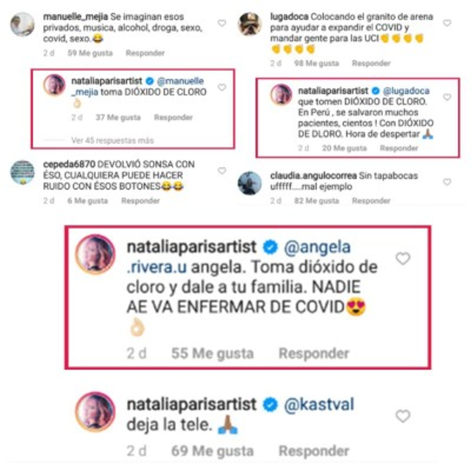 Los polémicos comentarios de Natalia ya fueron retirados de sus redes sociales.