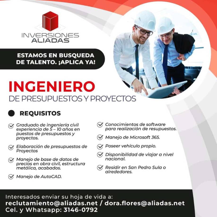 Empleo disponible en Inversiones Aliadas.