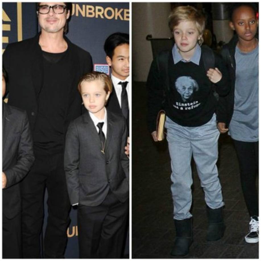 Shiloh Nouvel (11): La primera hija de la famosa expareja de Hollywood, Angelina Jolie y Brad Pitt, tuvo una crisis de identidad. Desde pequeña quiso vestir como niño, luciendo trajes de chaqueta masculinos y disfrutando de jugar a juegos de pelota. <br/><br/>Incluso llegó a decirle a sus padres que querían que la llamasen John. Los padres, respetuosos con su decisión comenzaron a llamarla así, sin que se sepa muy bien si será algo pasajero o definitivo.<br/><br/>Shiloh luce como los demás hombres de la familia Jolie Pitt.<br/>