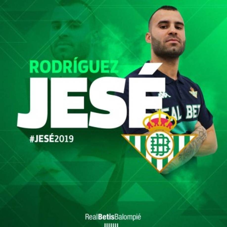 Sorpresa. El Real Betis obtiene la cesión del atacante Jesé Rodríguez hasta final de temporada. El delantero llega procedente del PSG de Francia y vuelve a la Liga española, en donde militó en Real Madrid.