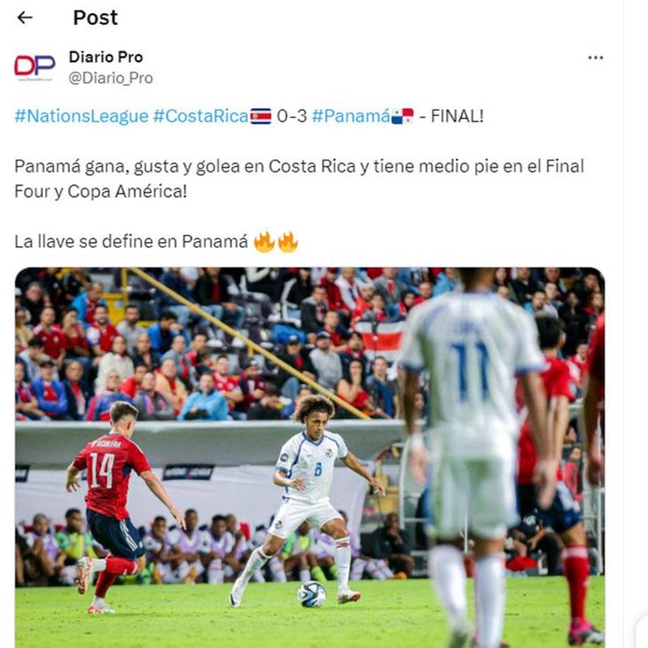 Prensa panameña señala que su selección tiene un medio pie en la Copa América 2024.