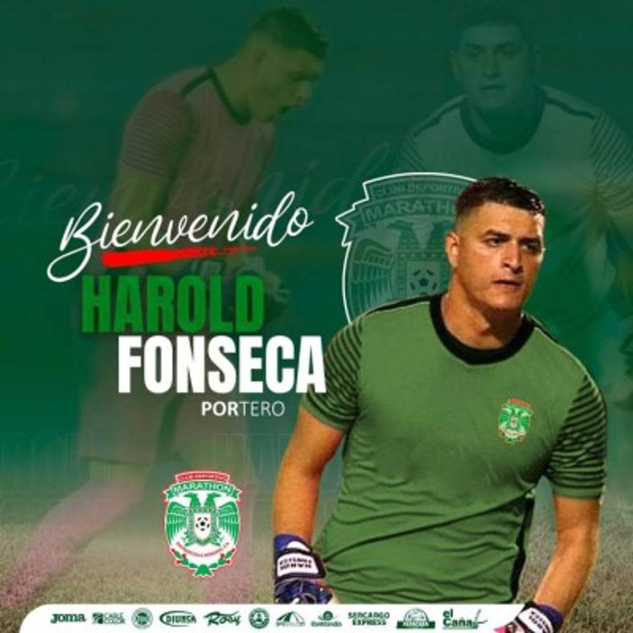 El Marathón anunció el fichaje del portero hondureño Harold Fonseca (27 años), quien llega al equipo verdolaga tras acabar contrato con el Olimpia, donde ganó el tricampeonato.