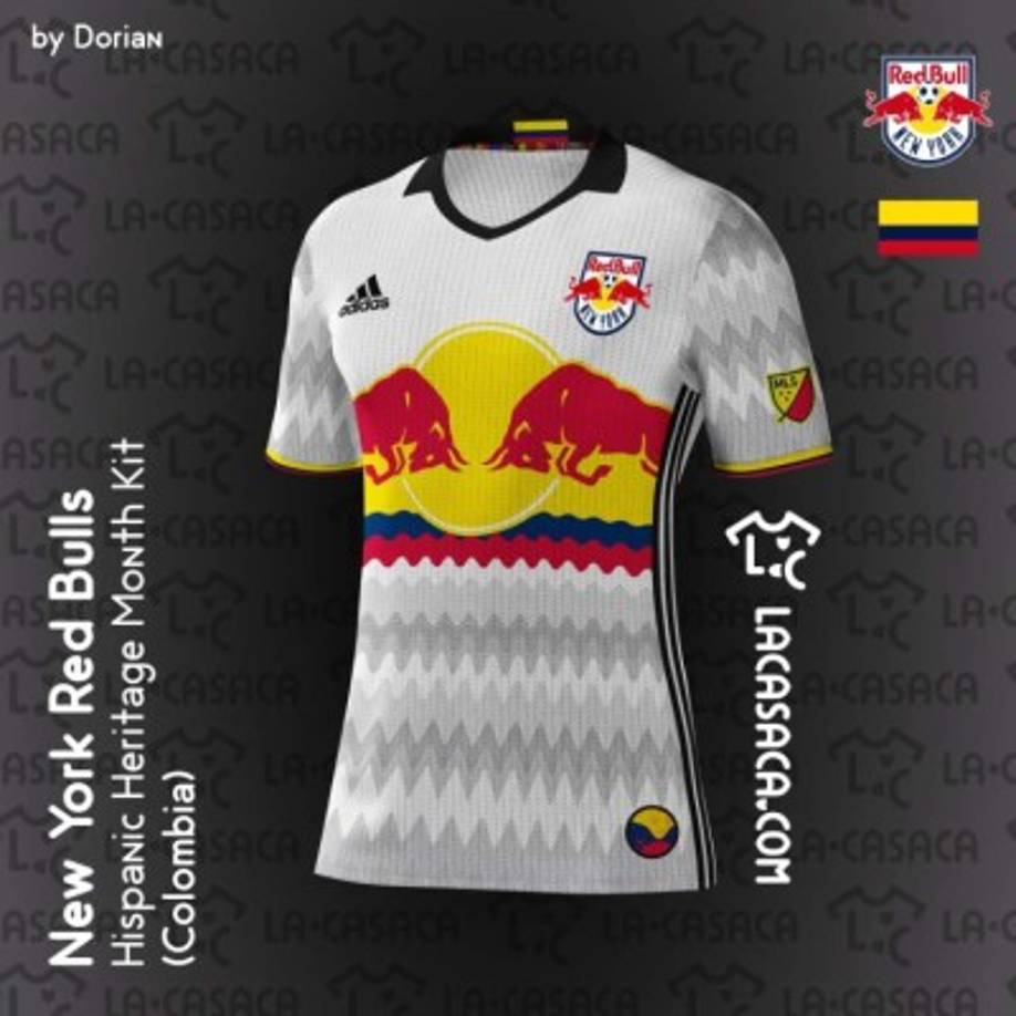 La camiseta del New York Red Bulls en representación de Colombia por el delantero Juan Pablo Ángel.