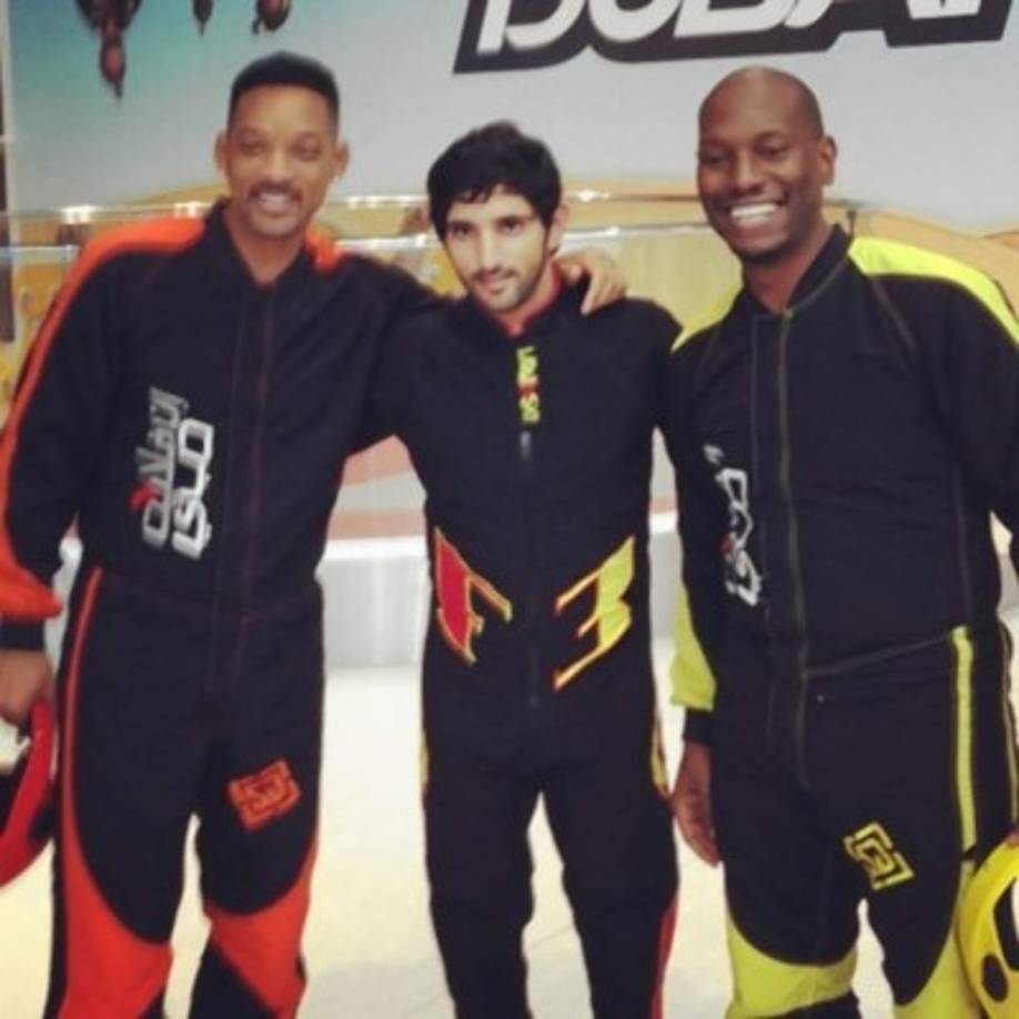 El príncipe Hamza junto a Will Smith y Tyrese Gibson durante una de sus aventuras en Estados Unidos.