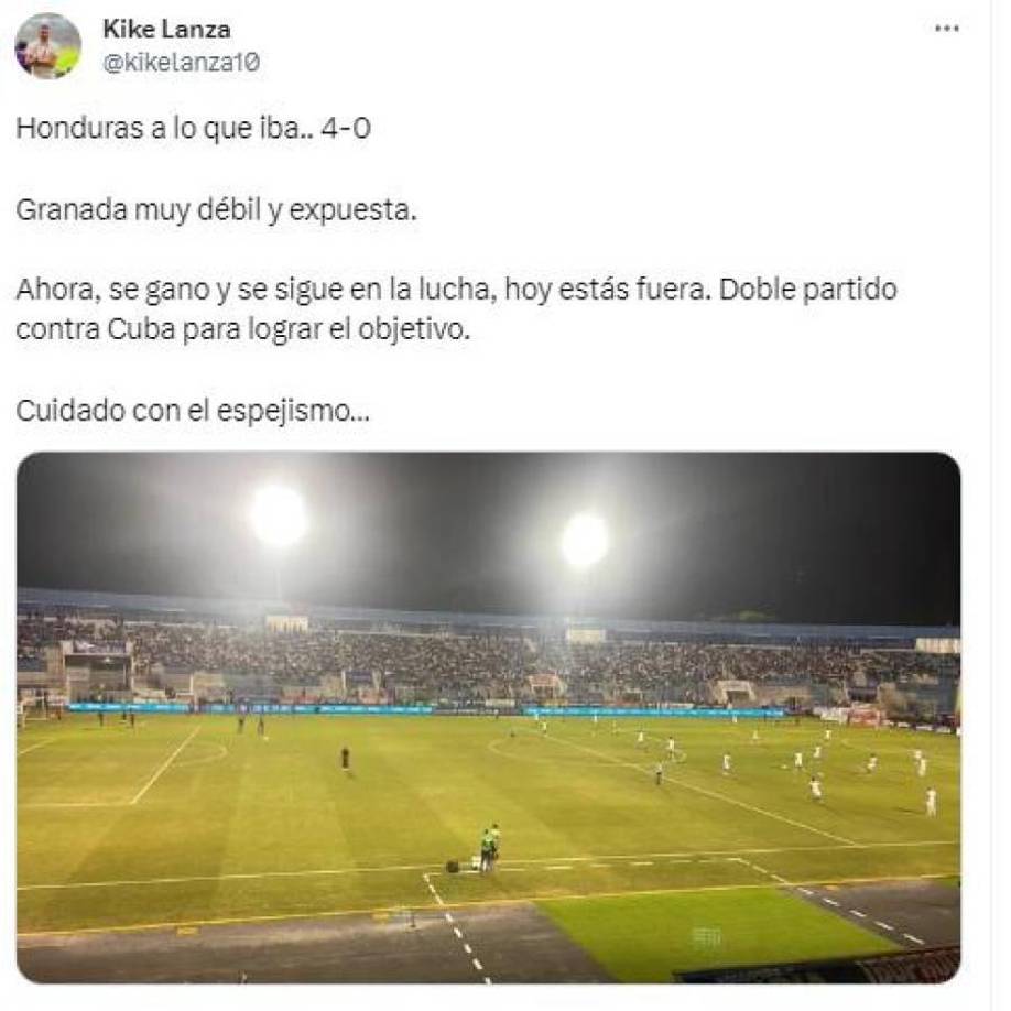 Kike Lanza, periodista hondureñ también alerta sobre el triunfo: “Cuidado con el espejismo”.