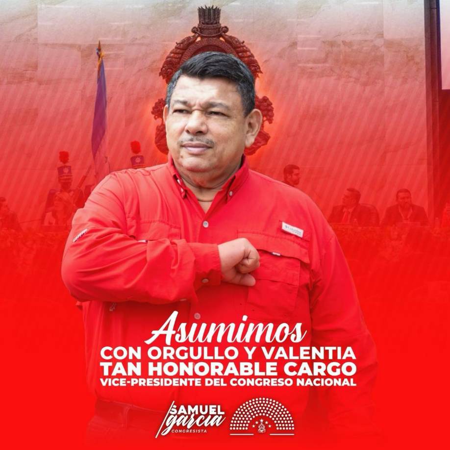 También, el diputado de Olancho, Samuel Armando de Jesús García Salgado aceptó el cargo de octavo vicepresidente del Hemiciclo en Tegucigalpa.