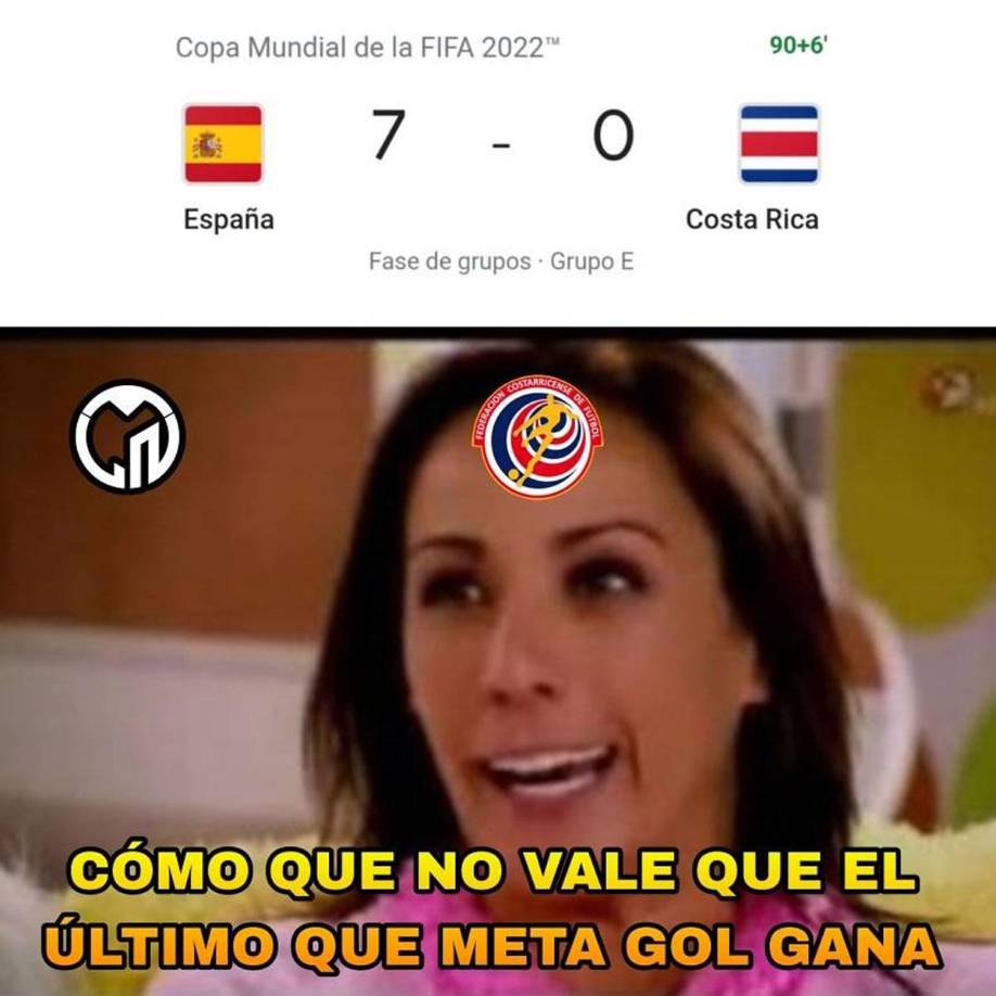 Los memes se burlan de Costa Rica tras ser goleada por España
