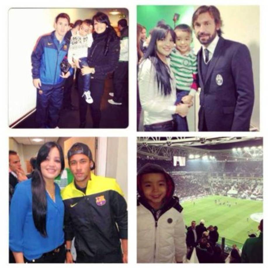 La esposa de Emilio ha podido compartir con grandes cracks del fútbol, Messi, Pirlo y Neymar destacan como uno de sus recuerdos.
