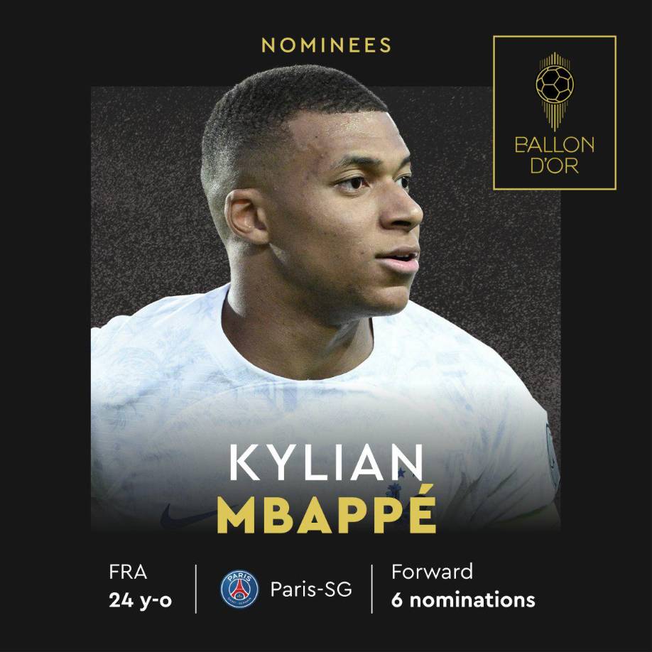 Kylian Mbappé (París Saint-Germain) - El delantero francés marcó 55 goles y sumó 14 asistencias la temporada pasada, logrando ganar la Ligue 1.