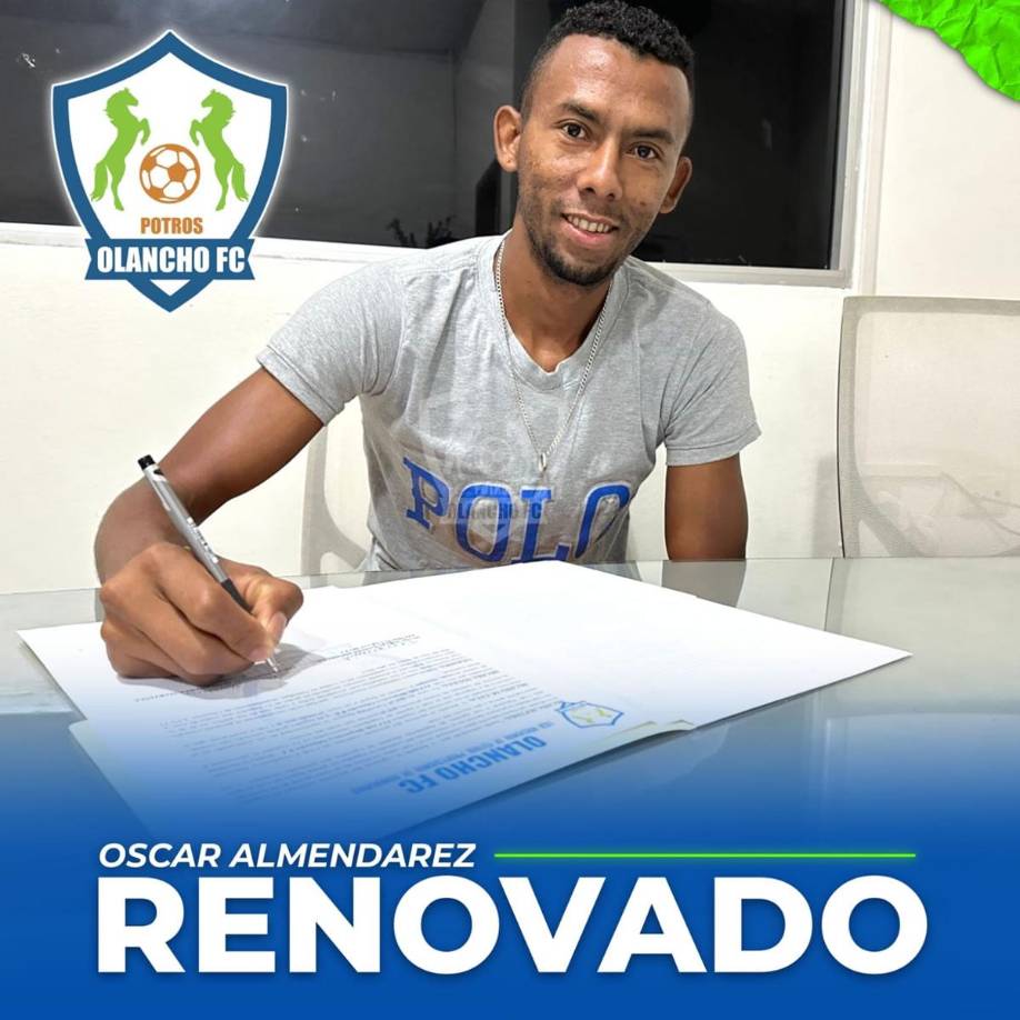 Óscar Almendares - El lateral derecho extendió su contrato con Olancho FC y seguirá defendiendo los colores de Potros en el Torneo Apertura 2023 y Copa Centroamericana de Concacaf. También ha sido seleccionado nacional con Diego Vázquez.