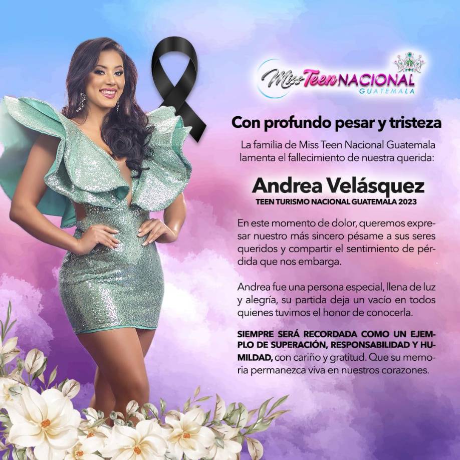  “Su partida deja un vacío en todos quienes tuvimos el honor de conocerla. Siempre será recordada con cariño y gratitud” señaló la organización del concurso de belleza.