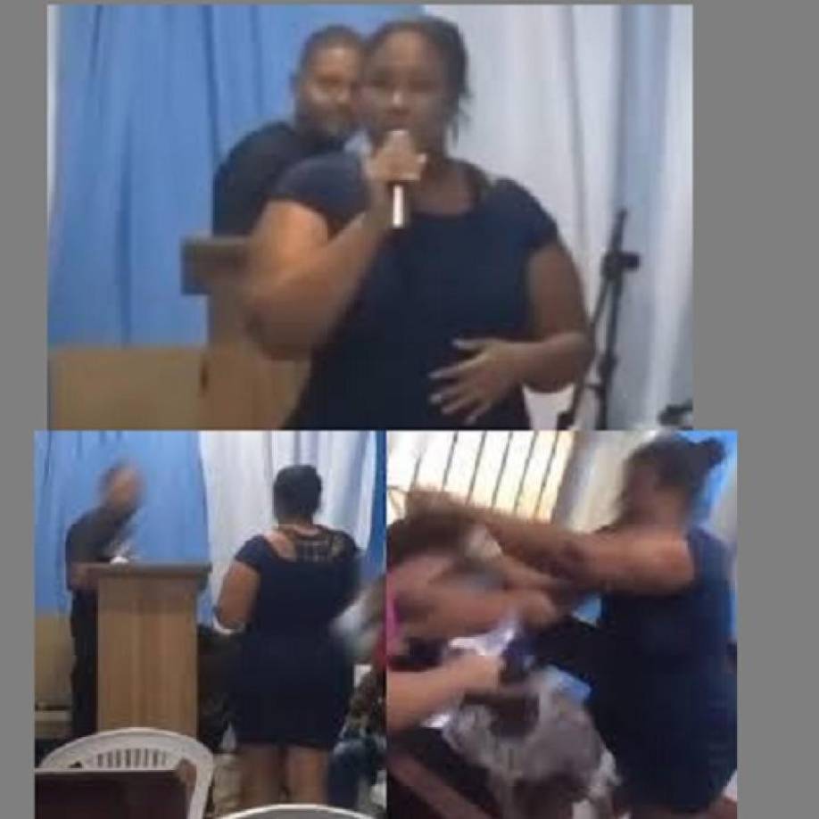 El enfrentamiento escaló rápidamente, y la mujer terminó en una pelea física con la cantante y su esposo, lo que generó escenas de caos dentro del templo.